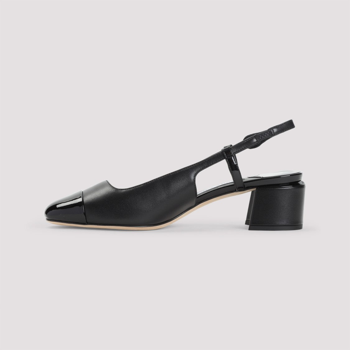 Jimmy Choo Patent Leather Pumps With Slingback And Decorative Button
