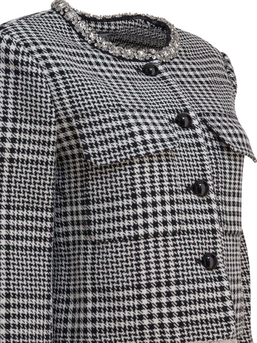 Self-Portrait Cropped Tailored Jacket With Black