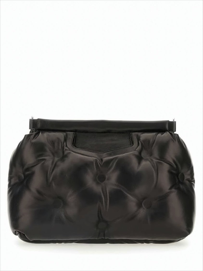 Maison Margiela Tufted Leather Tote Bag With Adjustable Strap And Structured Handle