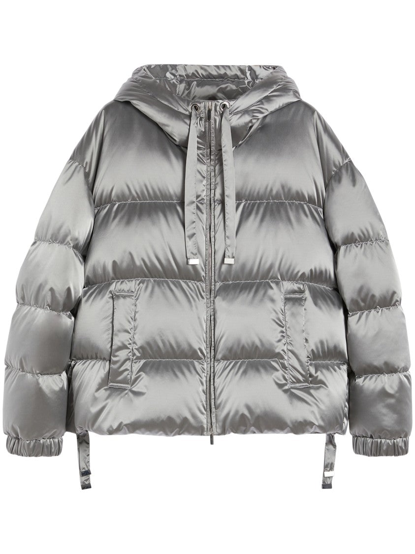 Max Mara Shiny Quilted Puffer Coat With Adjustable Features