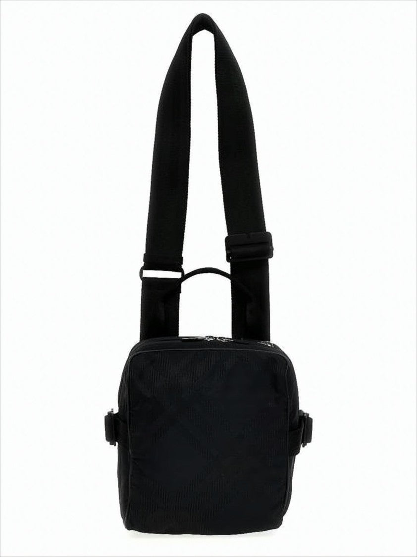 Burberry Textured Compact Tote With Adjustable Strap And Versatile Design