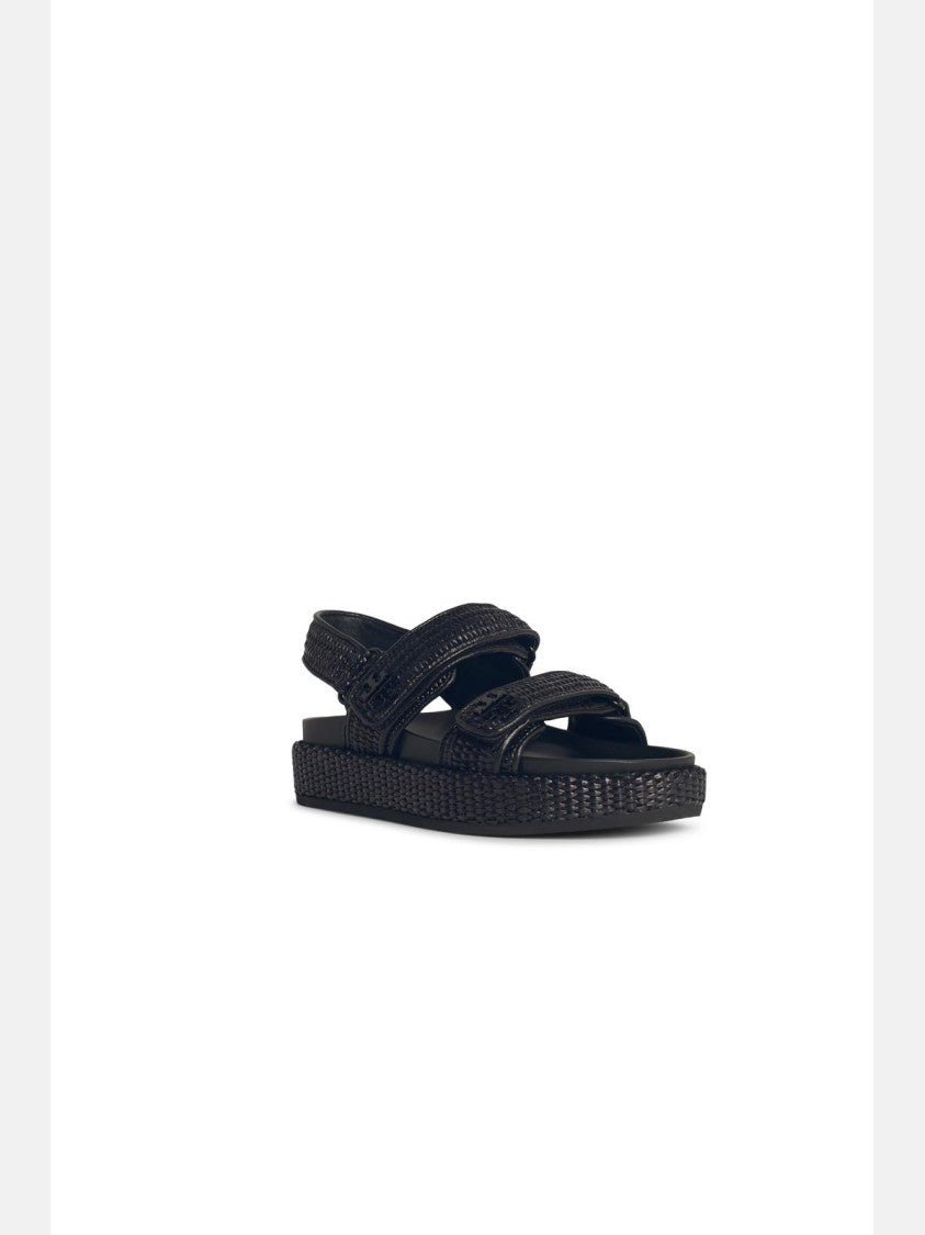 Tory Burch 'Kira' Black Leather Sandals