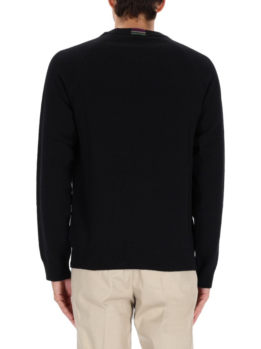 Ps Paul Smith Classic Crew Neck Black Merino Wool Sweater