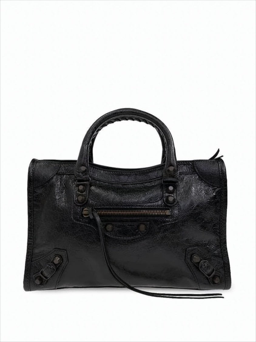 Balenciaga Textured Leather Shoulder Bag With Adjustable Strap And Edgy Accents