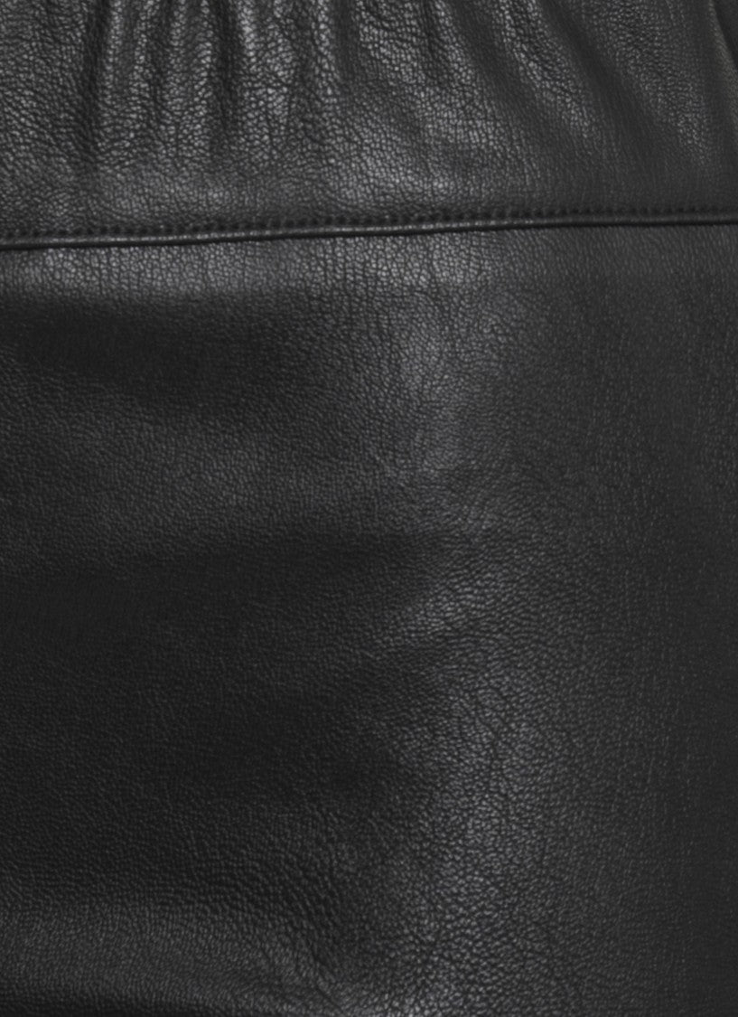 D. Exterior Black Synth Leather Pants