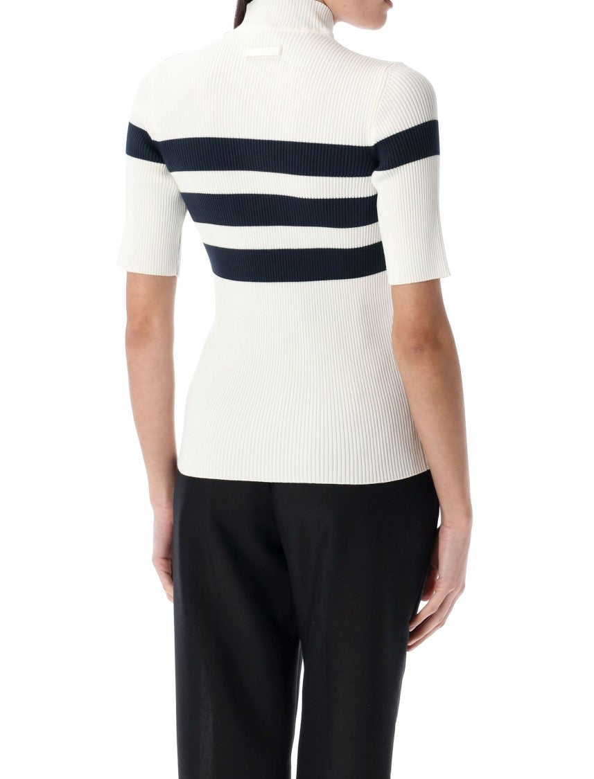 Jean Paul Gaultier Knitted Stripe Short Sleeve Knit