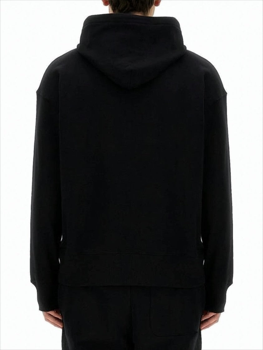 Msgm Relaxed Fit Hoodie With Bold Brushstroke Lettering