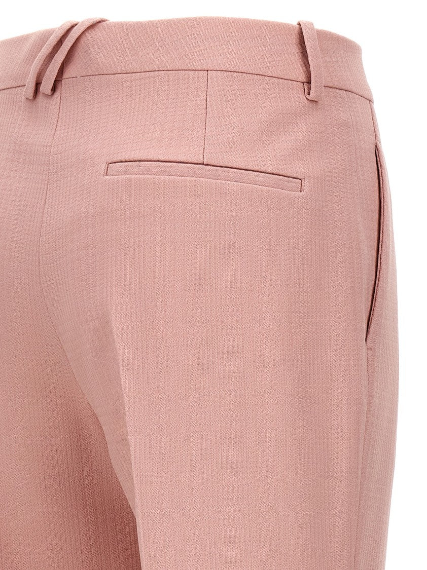 Burberry Tailored Wool Trousers With Micro Texture