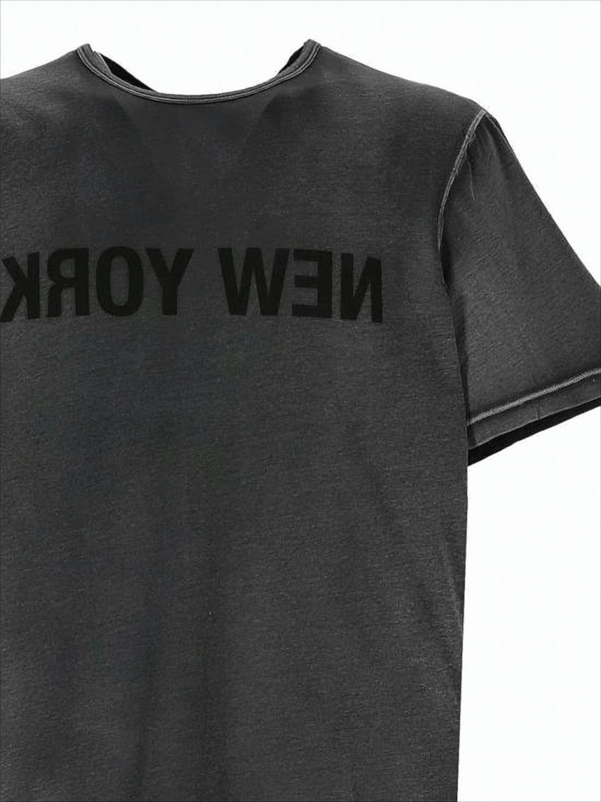 Helmut Lang Washed Black Short-Sleeve T-Shirt With Reversed Print