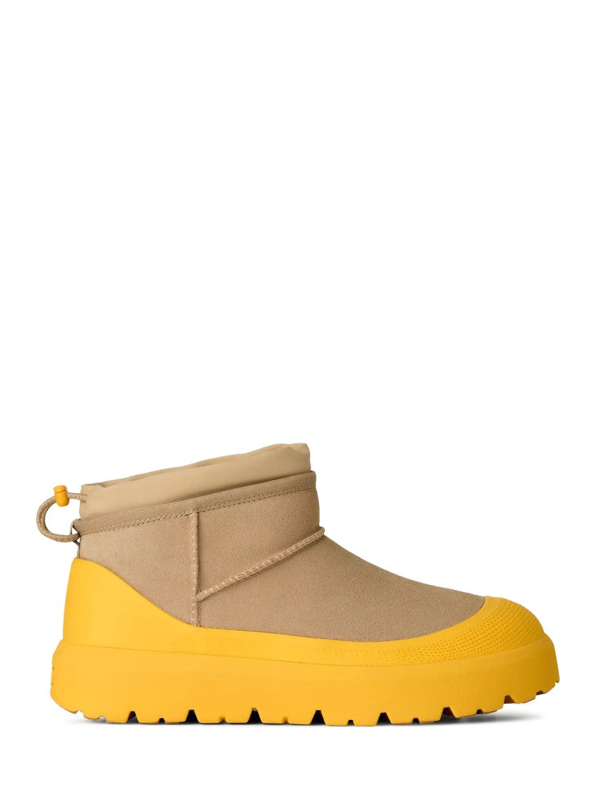 Ugg Low-Cut Brown Leather Boots With Textured Sole