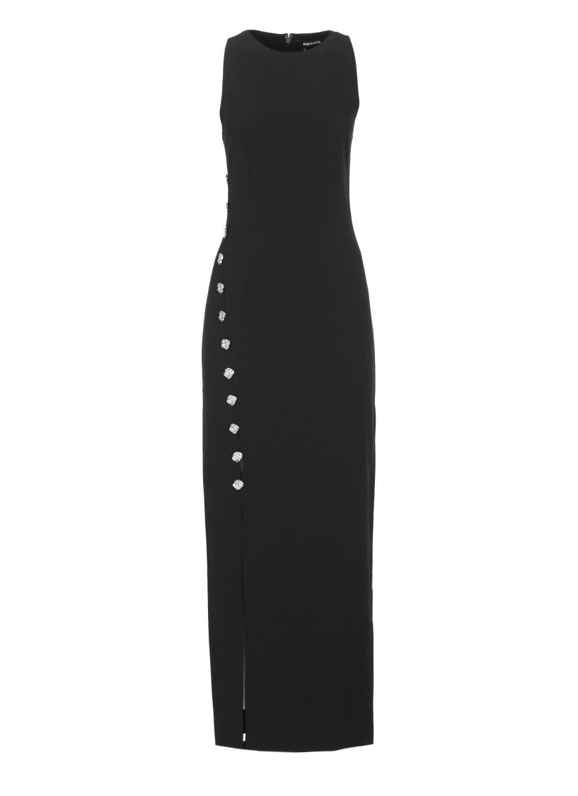 Rotate Sleeveless Crepe Evening Dress With Rear Zip