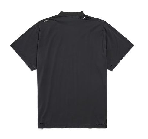 Balenciaga Oversized Graphic Print T-Shirt With Classic Collar