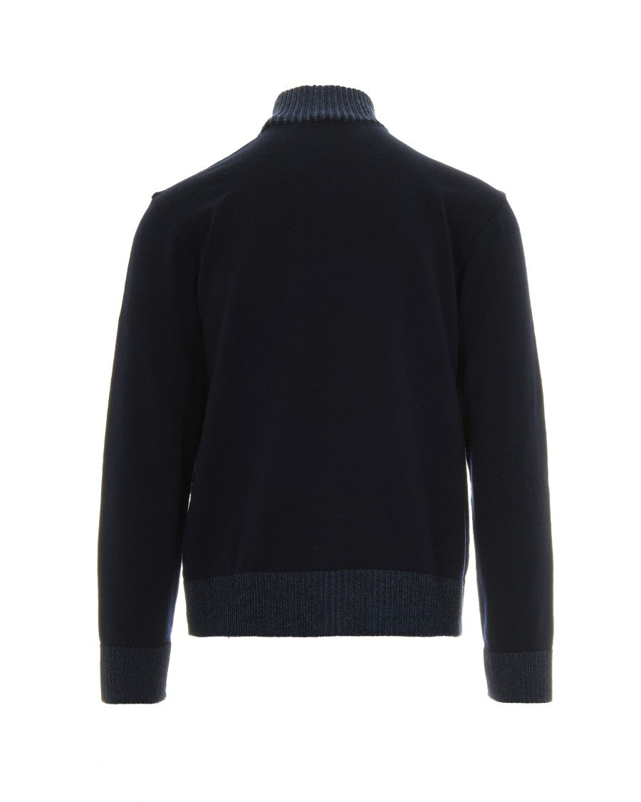 Paul & Shark Full-Zip Blue Sweater