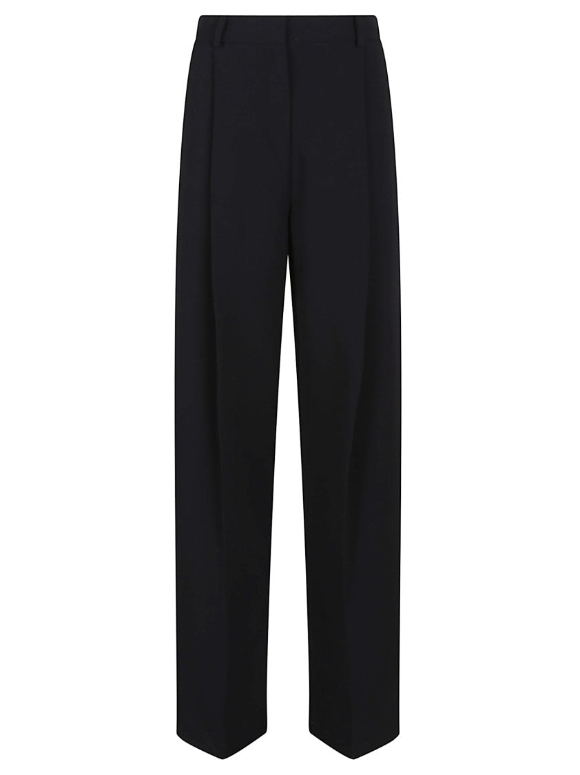 Elisabetta Franchi High-Waisted Trousers With Wide Legs And Decorative Button Details