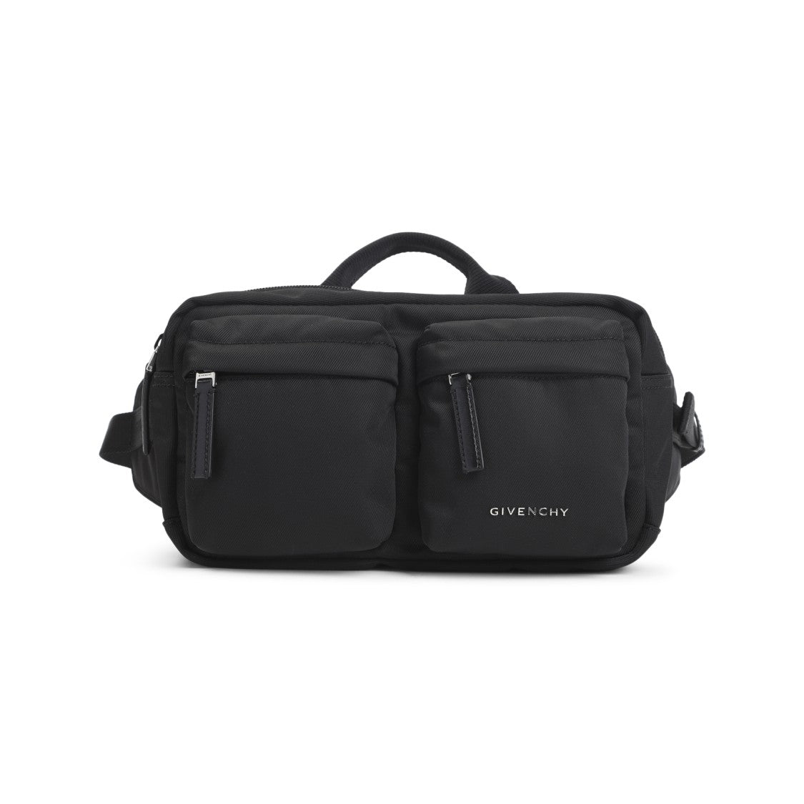 Givenchy Compact Black Belt Bag With Zippered Pockets