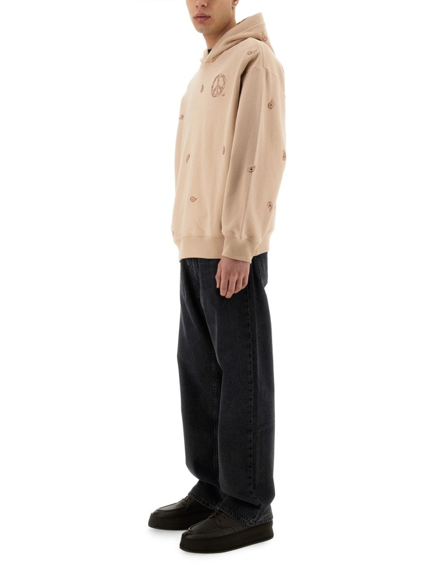 Emporio Armani Intricate Embroidered Sweatshirt With Hood