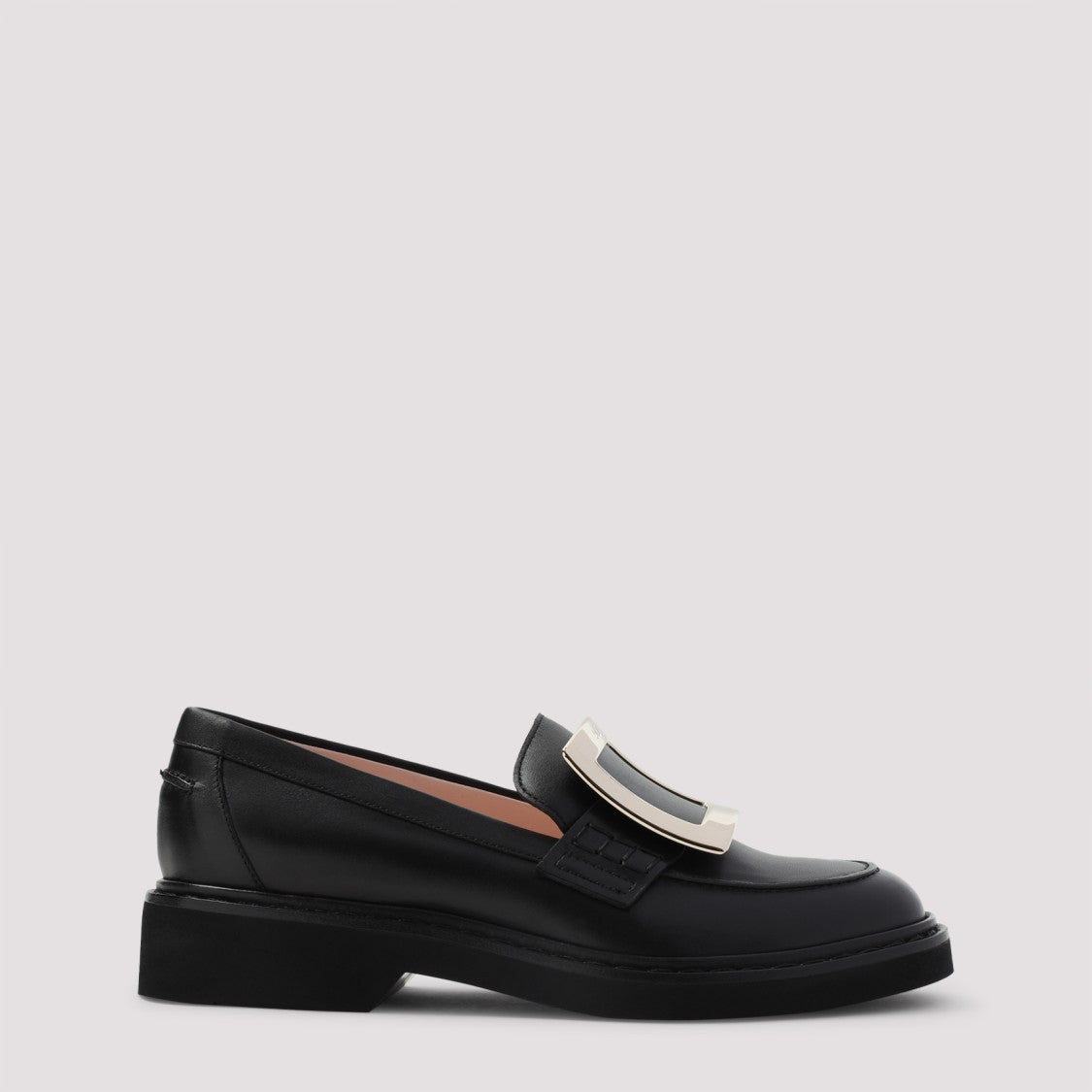 Roger Vivier Black Leather Vivier Viv Rangers Met Buc 25 Loafers