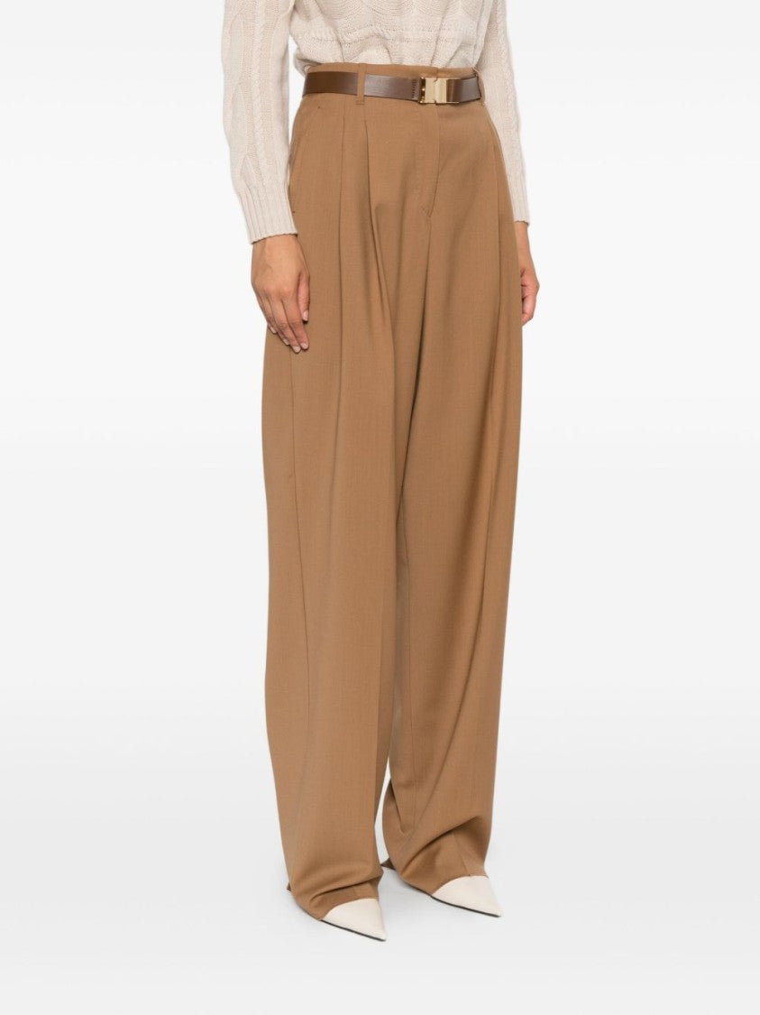 Max Mara Wide Leg Trousers With Pleated Front