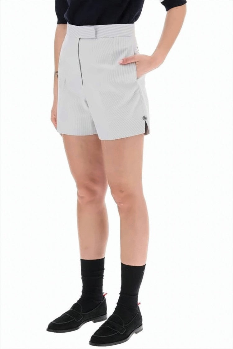 Thom Browne Tailored Pinstripe Shorts With High Waist And Button Details