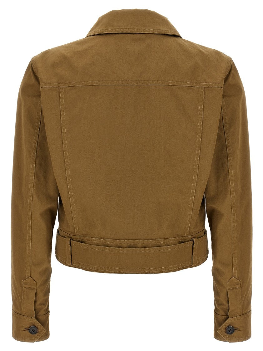 Saint Laurent Short Brown Canvas Jacket