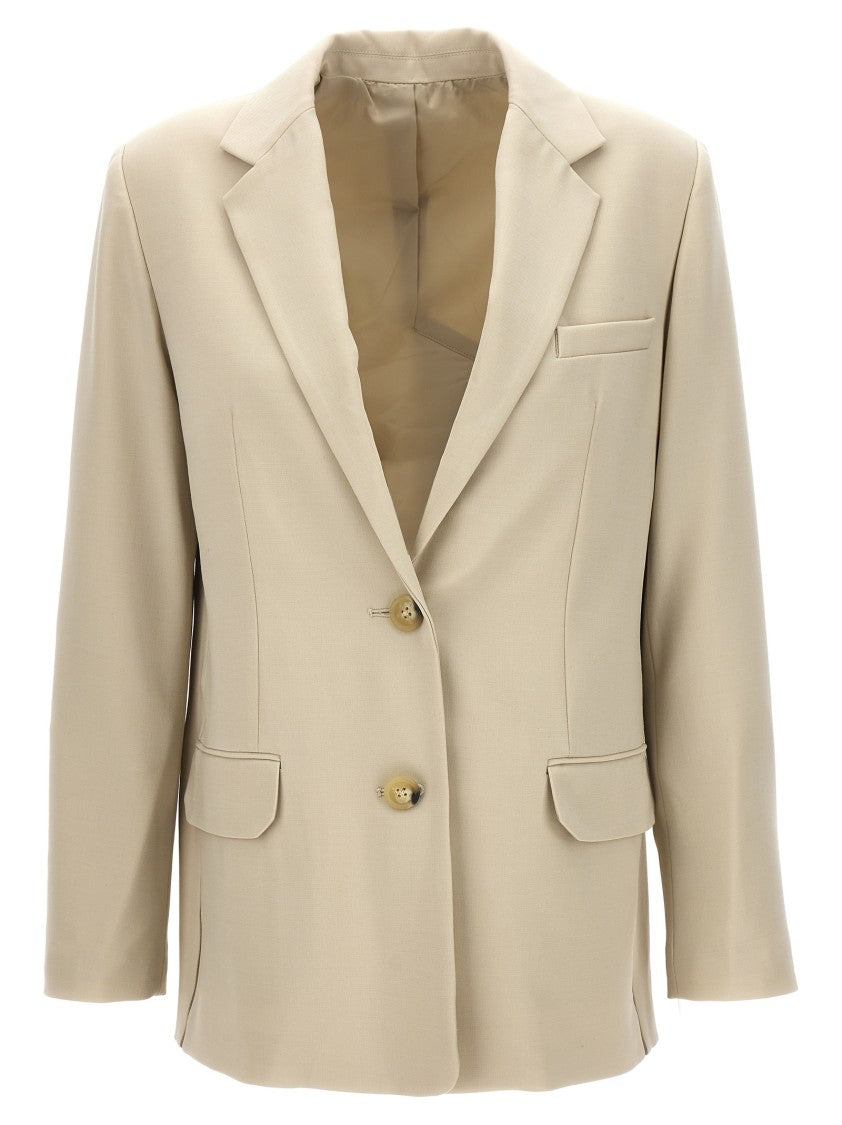 Helmut Lang Single-Breasted Wool Blend Blazer