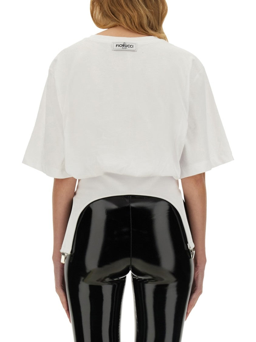 Fiorucci T-Shirt With Stylish Suspenders