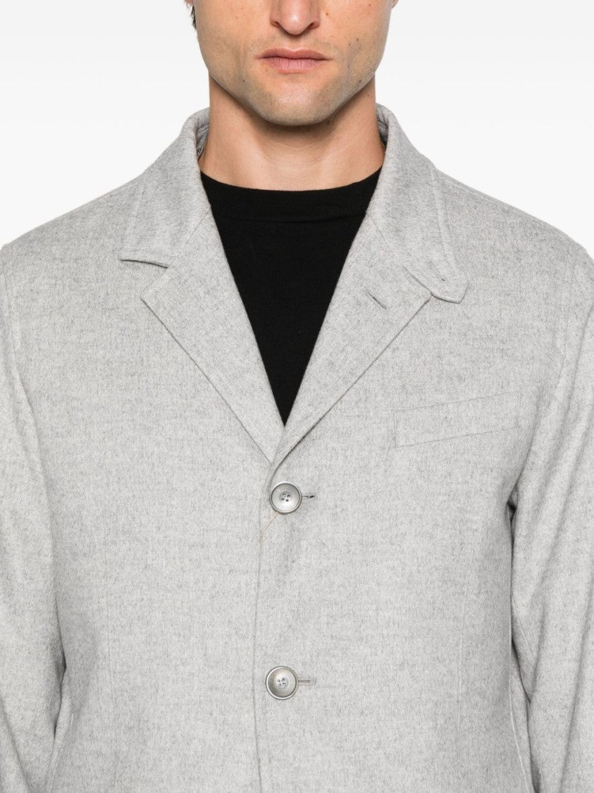 Herno Tailored Grey Jacket With Notched Lapel