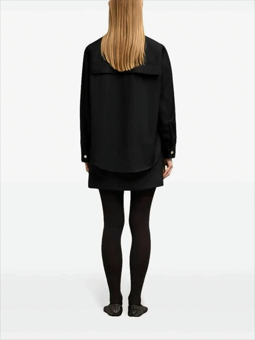Ami Structured High Stand Collar Shirt With Flap Pockets
