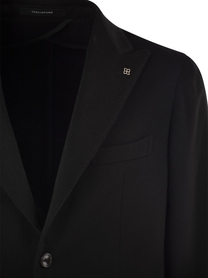Tagliatore Refined Cashmere Jacket With Three-Button Design