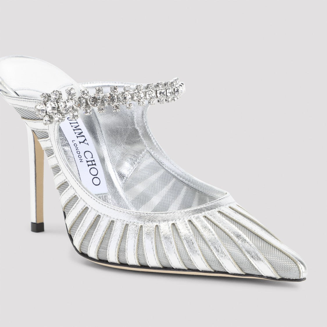 Jimmy Choo Bing 100 Silver Leather Pumps