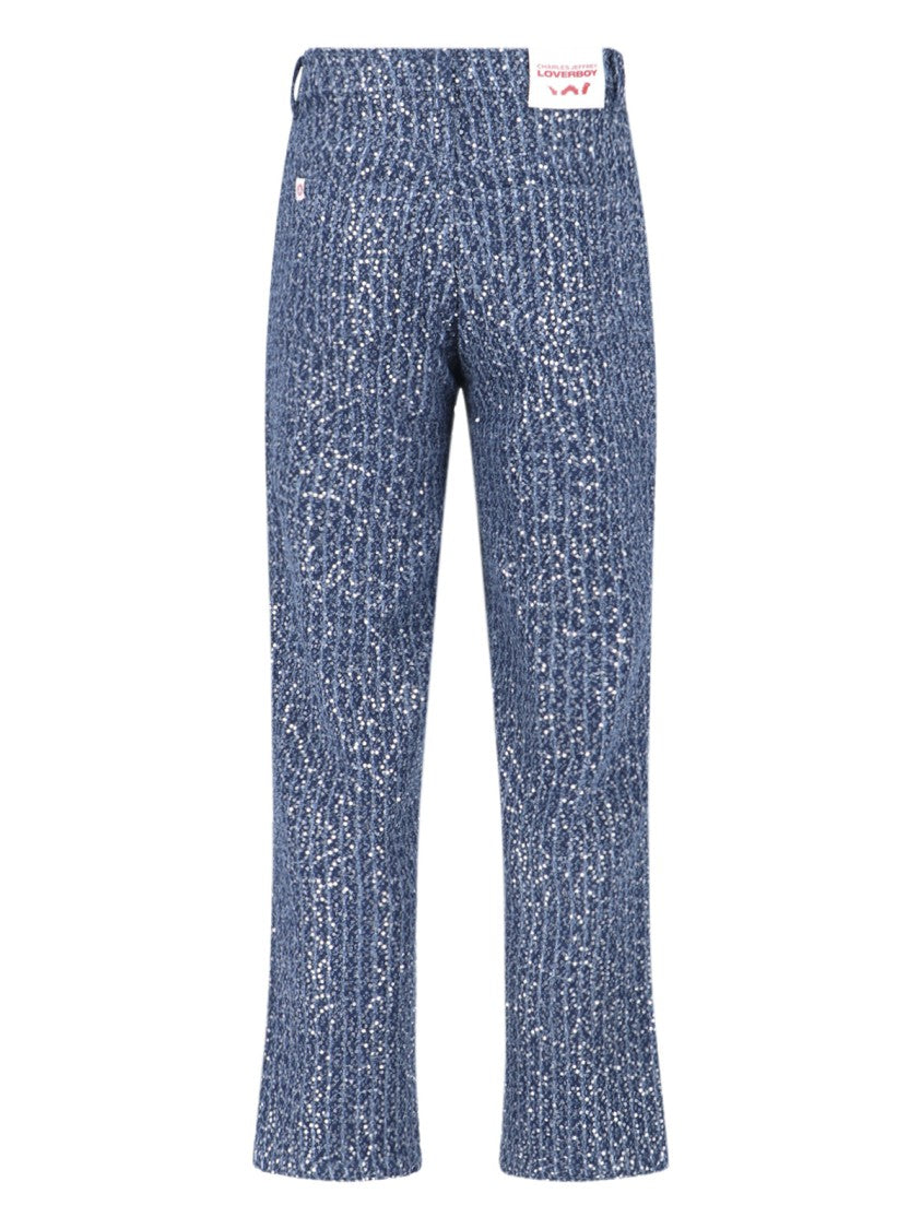 Charles Jeffrey Loverboy Sequin Jeans – Light Blue
