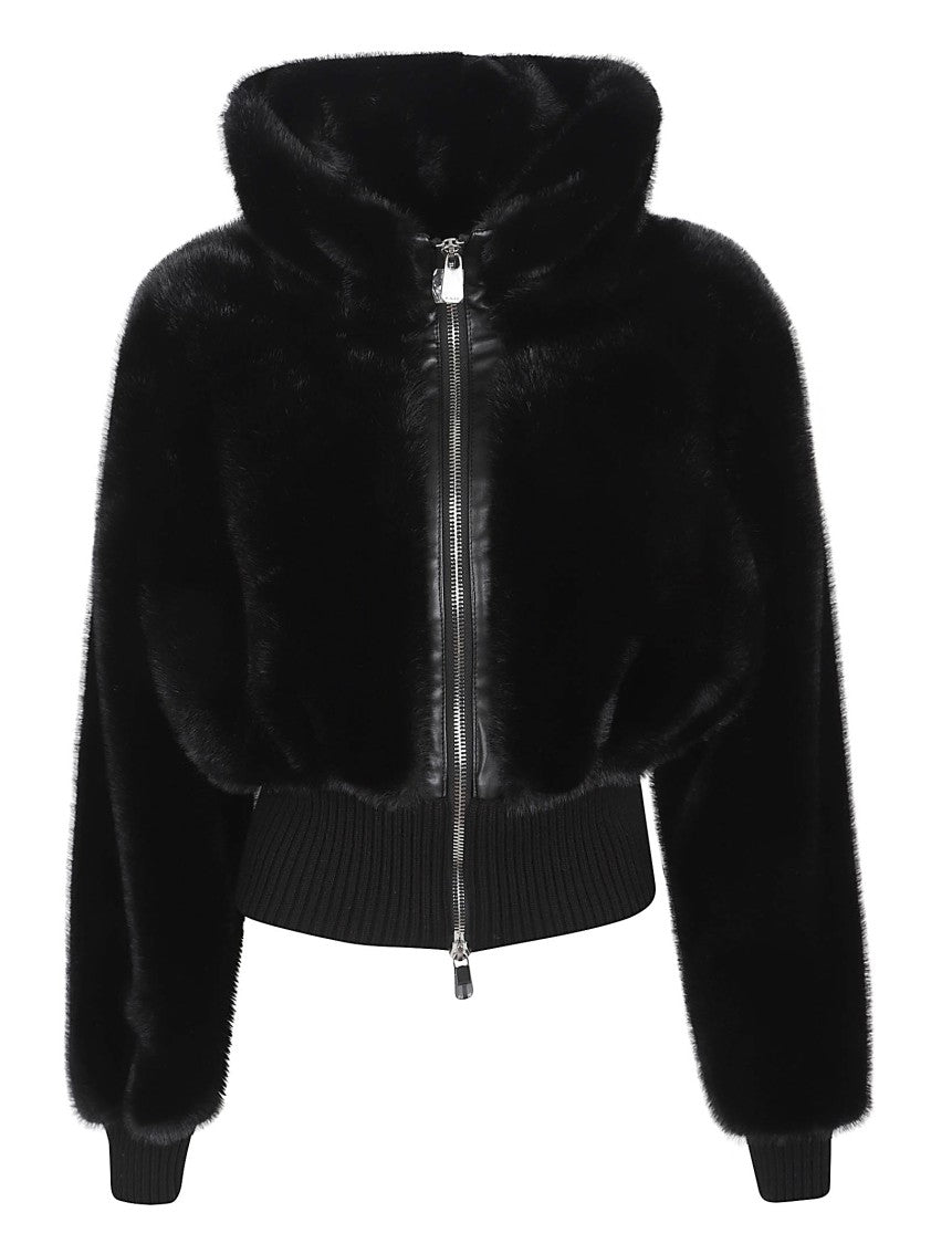 Pinko Bagels Faux Fur Bomber Jacket