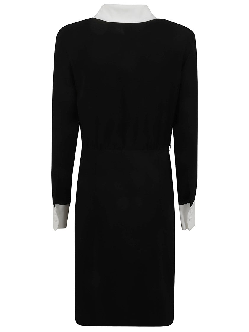 Max Mara Tailored Black Dress With White Collar