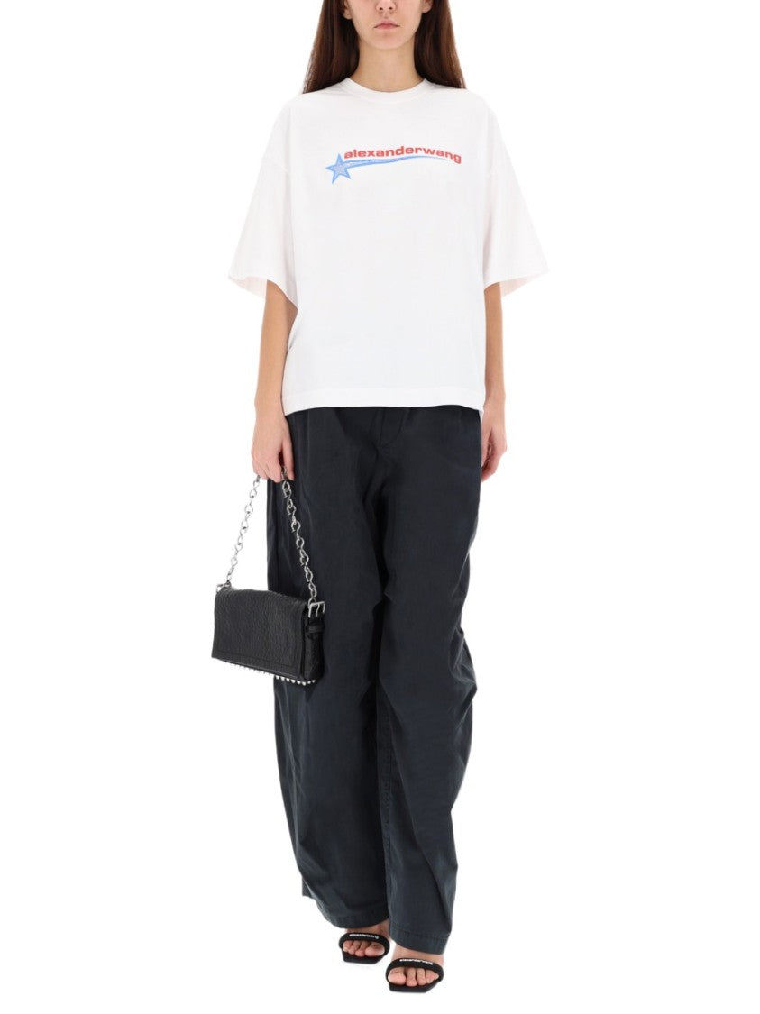 Alexander Wang Wide-Leg Trousers With Elastic Waistband And Subtle Branding