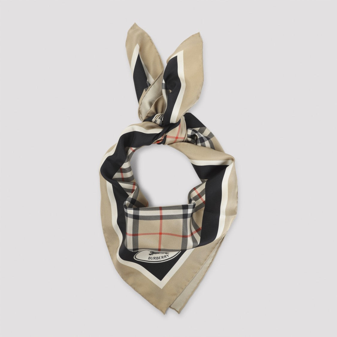 Burberry Check Beige Silk Scarf