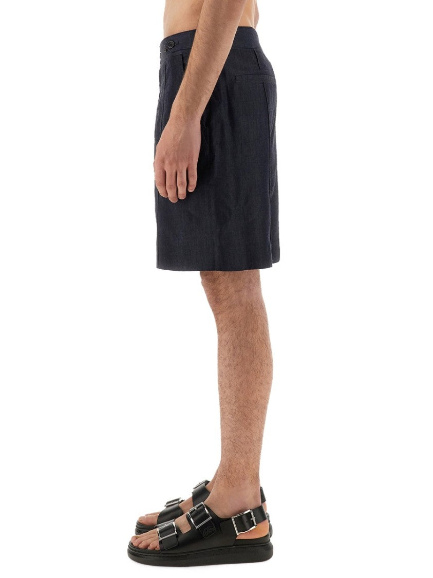 Alexander Mcqueen Tailored Mid-Thigh Denim Shorts With Clean Finish