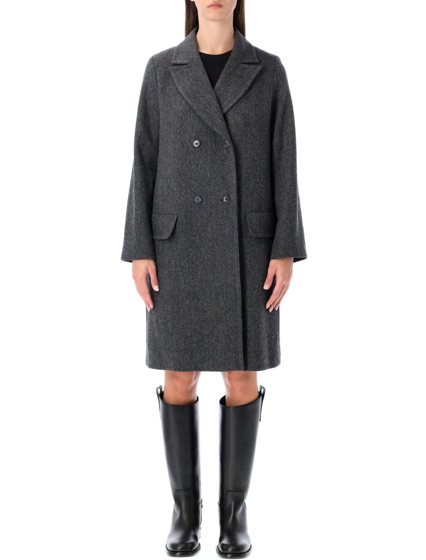 A.P.C. Ginny Db Wool Chevron Coat