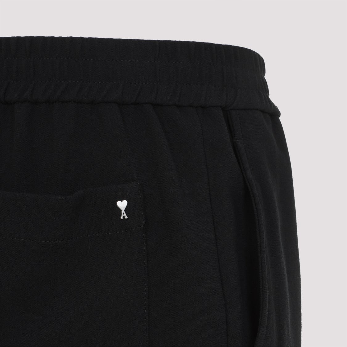 Ami Loose Elasticated Large Black Cotton Bermuda