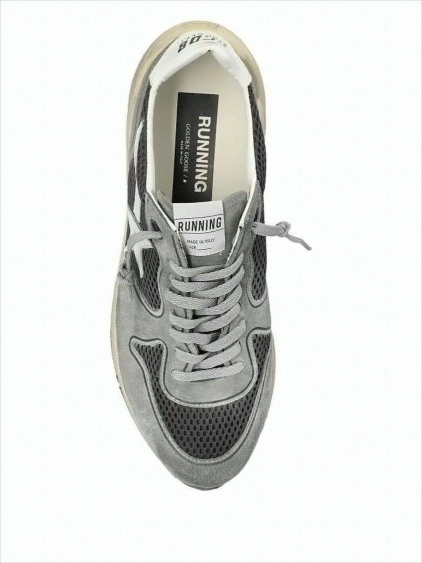 Golden Goose Suede And Mesh Sneakers With Beige Rubber Sole