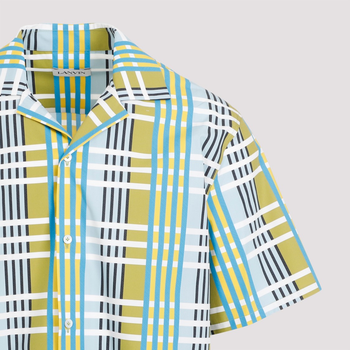 Lanvin Green Cotton Printed Bowling Shirt