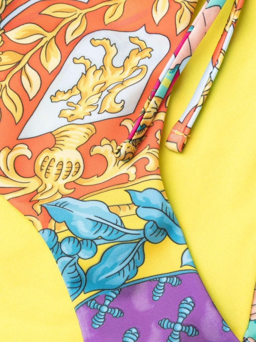 Versace Baroque Pattern-Print Bikini Bottoms