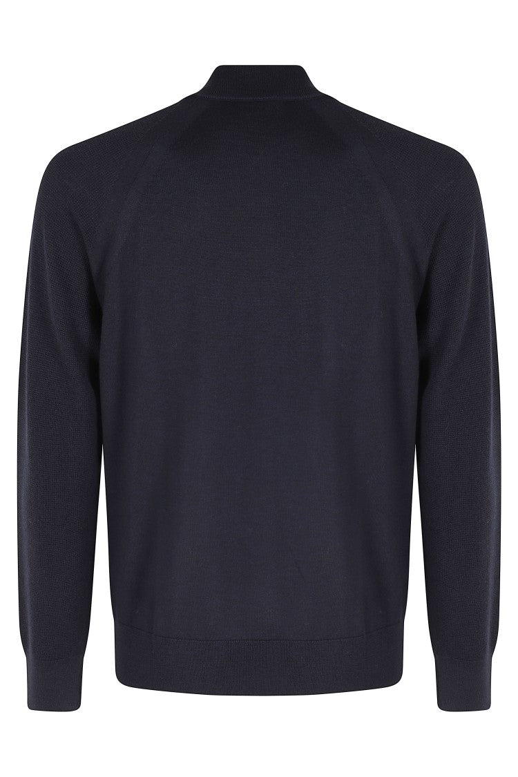 Paolo Pecora Half-Zip Circle Neckline Wool Sweater