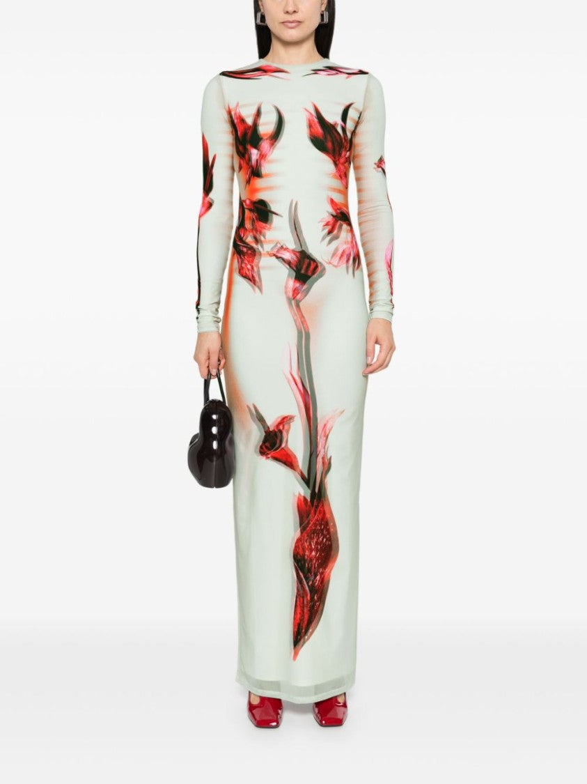 Jean Paul Gaultier Floral Print Long Dress