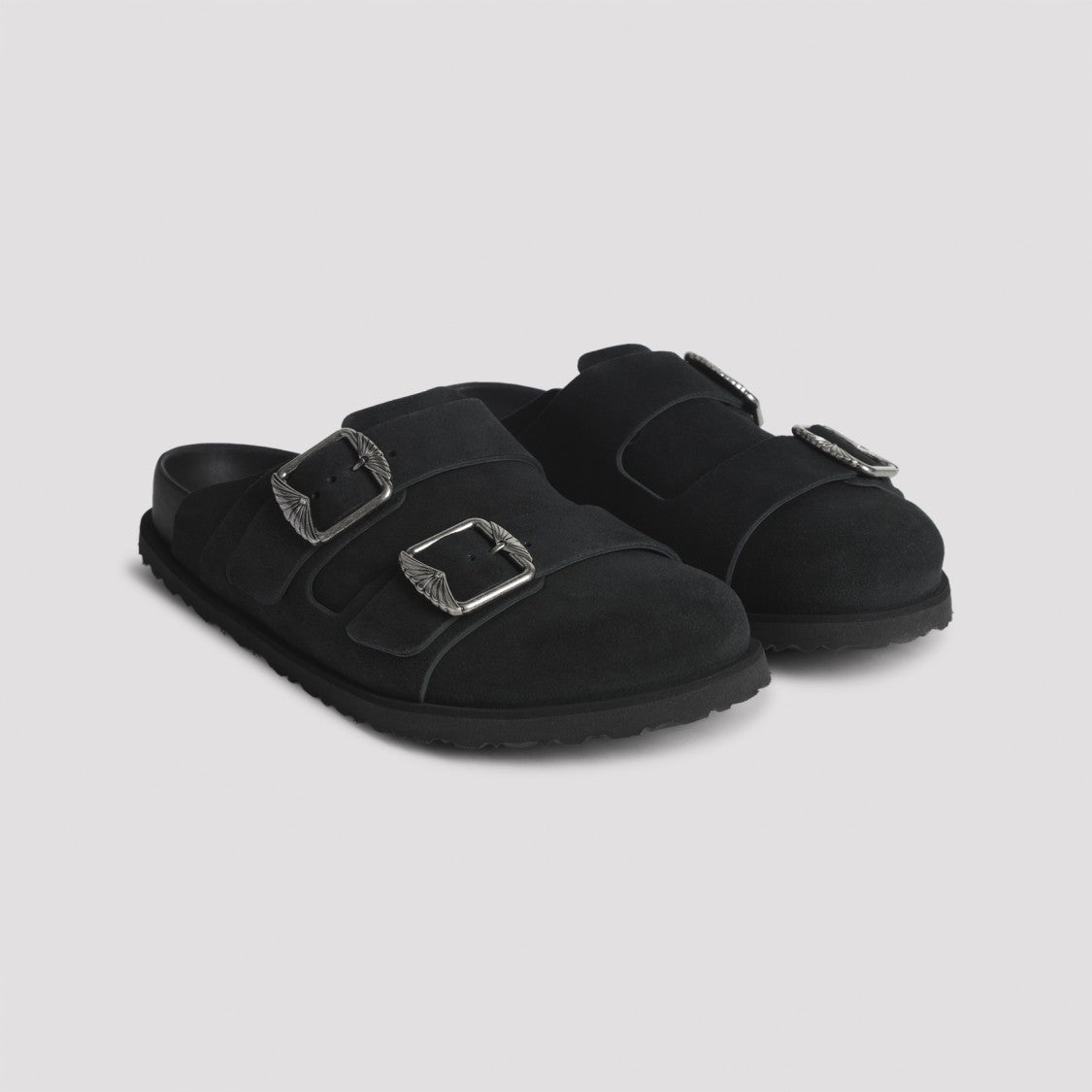 Birkenstock 222 West Black Suede Leather Mules