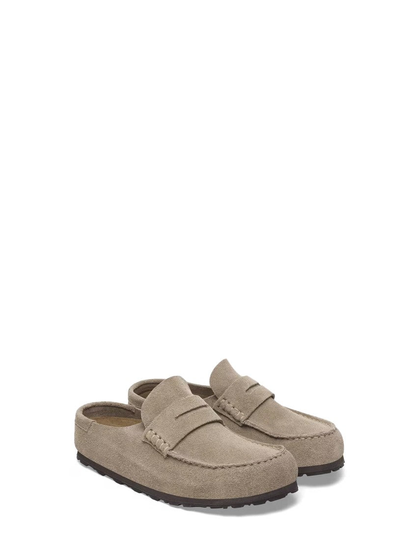 Birkenstock Neutral Soft Suede Slip-On Sandals With Penny Strap