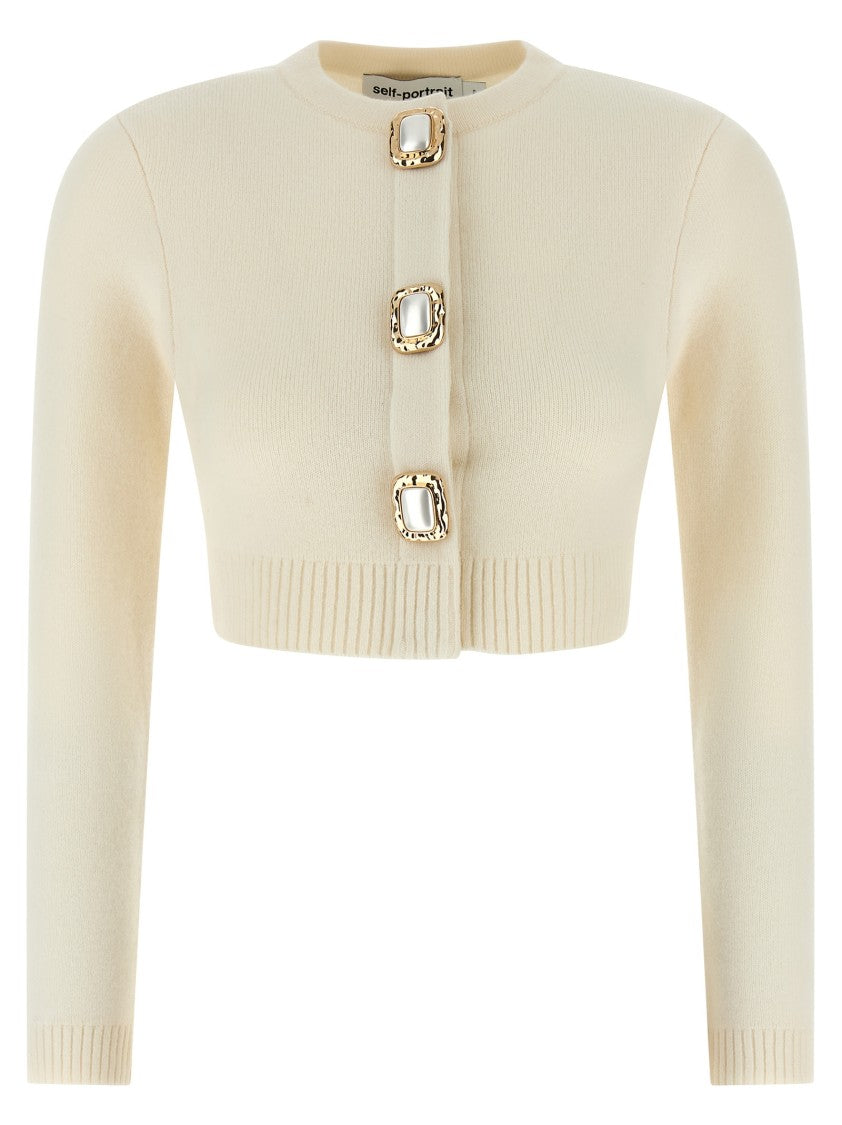 Self-Portrait 'Cream Wool' Cardigan