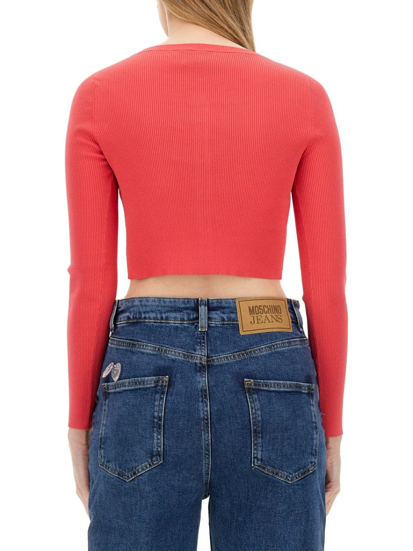 Moschino Cropped Cardigan With Button-Down Front