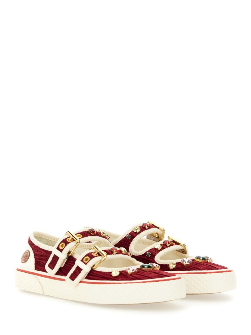 Valentino Garavani Velvet "Dollyboard" Ballerina Sneaker