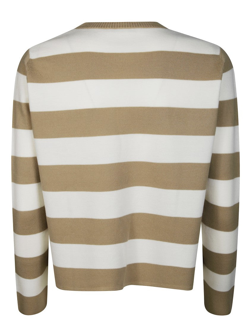 Max Mara Cropped Knit Top With Bold Applique Detail