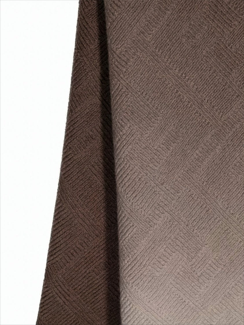 Fendi Geometric Pattern Wool Scarf With Fringed Edges